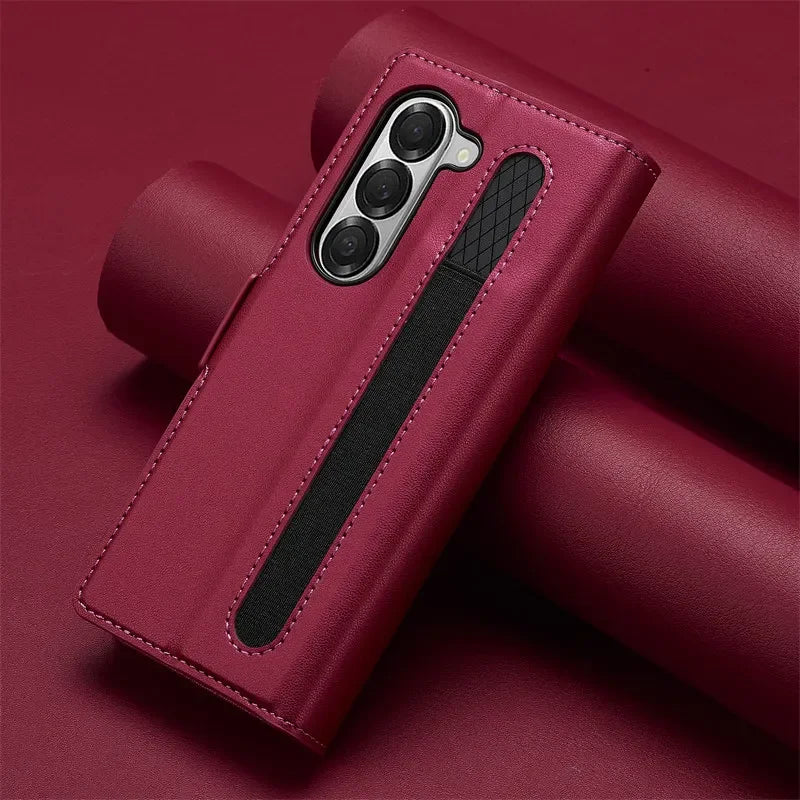 Magnetic Flip Leather Phone Case for Samsung Galaxy Z Fold 8 Ultra7 6 5 4 3 5G Fold6 Fold5 Fold8 Wallet Card Cover Etui Coque