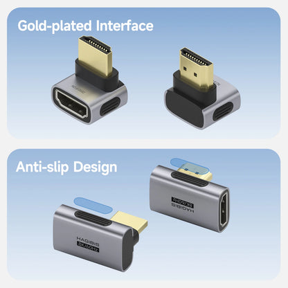 Hagibis HDMI to HDMI Adapter Right Angle 90 Degree Male to Female HDMI 2.1 Coupler  Cable Extender Connector Conventer L-Shaped
