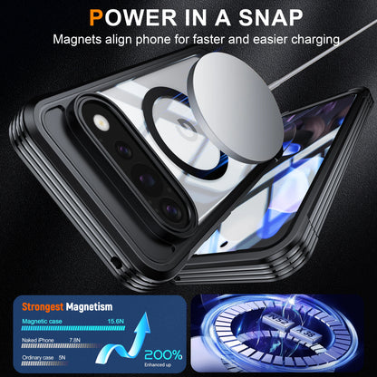 9H Tempered Glass Magnetic Phone Case, Suitable for Google Pixel 11/10/9 PRO XL All Inclusive Phone Protection Case