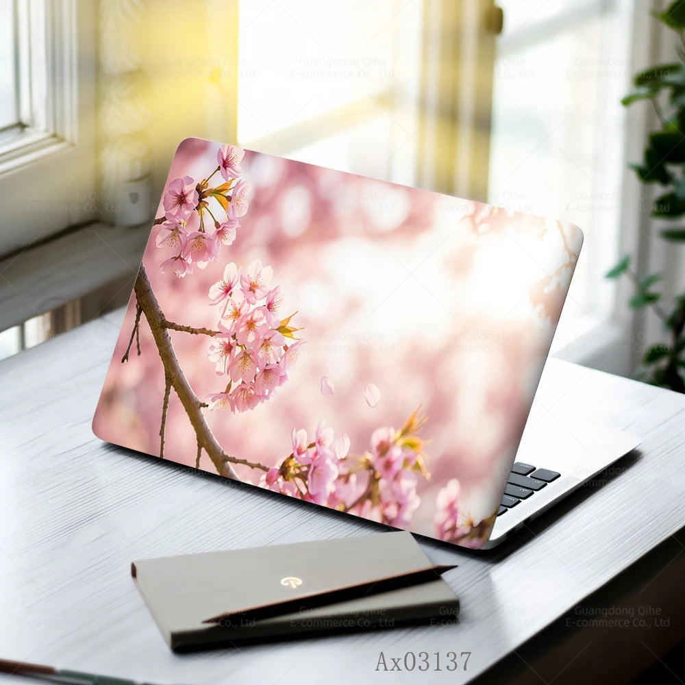 Nature and Floral Themed Laptop Stickers Self Adhesive Waterproof Anti Scratch Notebook Cover for MacBook Protective Skins