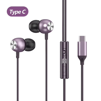 Wired Headphones For Apple iPhone 15 16 E Pro Max Plus iPad USB C In-Ear Earphones HiFi Surround Sound Music Type C Wired Earbud