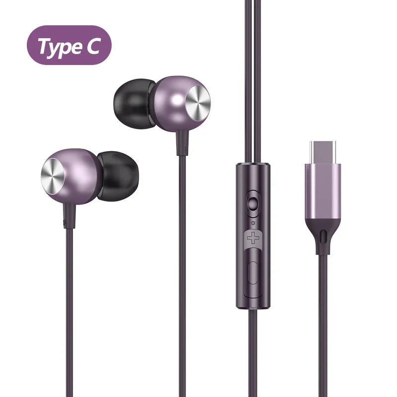 Wired Headphones For Apple iPhone 15 16 E Pro Max Plus iPad USB C In-Ear Earphones HiFi Surround Sound Music Type C Wired Earbud