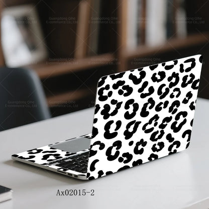 2 pcs Aesthetic Light Leopard Laptop Stickers Set Self-Adhesive Removable Laptop Covers for MacBook Notebook Protective Skins