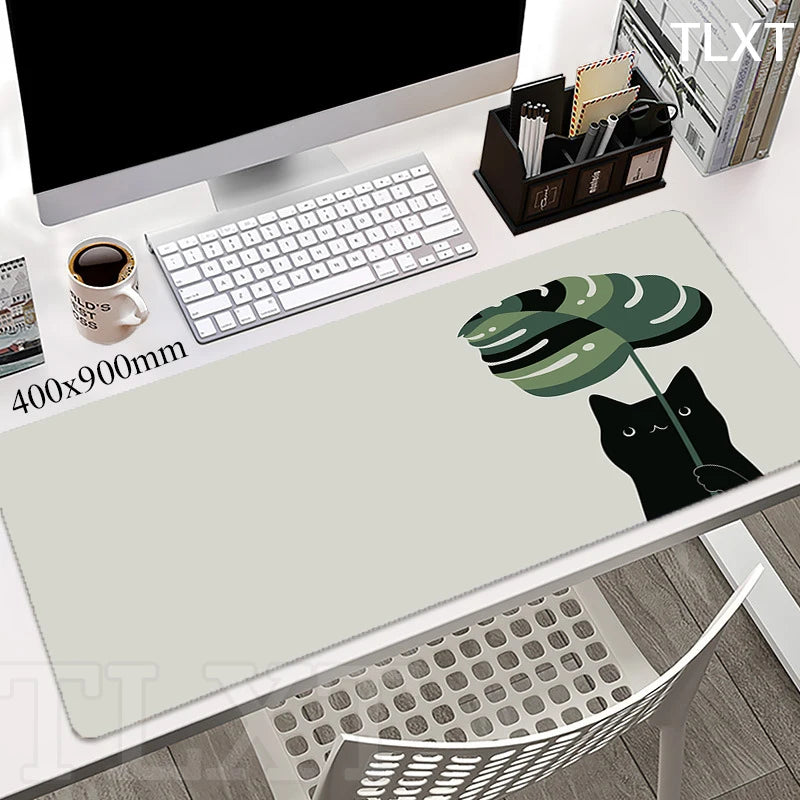 Cat Locking Edge Mouse Mats Cute Large Rubber Mouse Pad Gaming Mousepads Gamer Mousepad Black Desk Pads Office Keyboard Mat