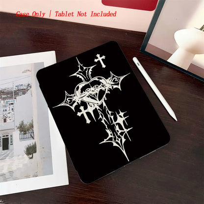 Y-Shape Foldable Stand Fresh Printed iPad Case, Auto Sleep/Wake, Fashion Minimalist Style, Fits Various Apple Models . 8 Styles