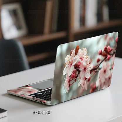Pink Flower Laptop Stickers Self Adhesive Waterproof Anti Scratch Notebook Cover for Device Notebook MacBook Protective Skins