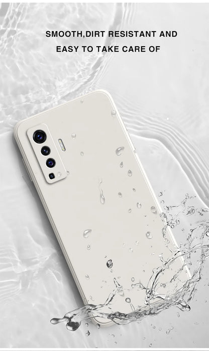 Luxury Square Liquid Silicone Case for VIVO X50 Pro Plus Lite X51 5G Camera Protective 360 Shockproof Phone Cover X50Pro X50Lite