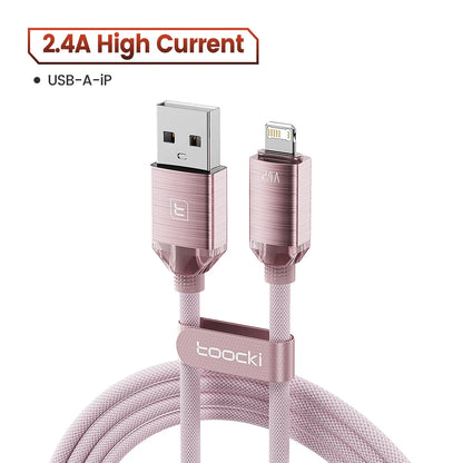 Toocki USB Cable for iPhone 14 13 12 Pro Max 2.4A Fast Charging Lightning Cable Data Wire for iPhone 8 7 6 5 Plus AirPods