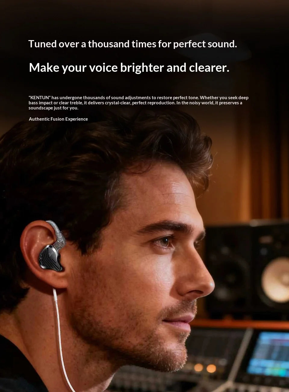 GK-KUNTEN Wired Earphones Flagship Single Motion In Ear Heavy Bass Fever HIFI High Quality Earphones