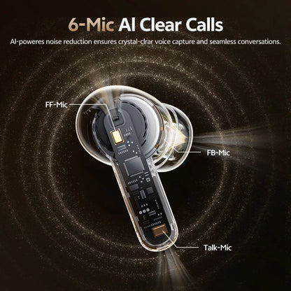 QCY MeloBuds N20 Wireless Bluetooth 6.0 Earphone 13mm Drivers -50dB Adaptive Hybrid Noise Cancelling Earbud 40Hrs HT20 Headphone
