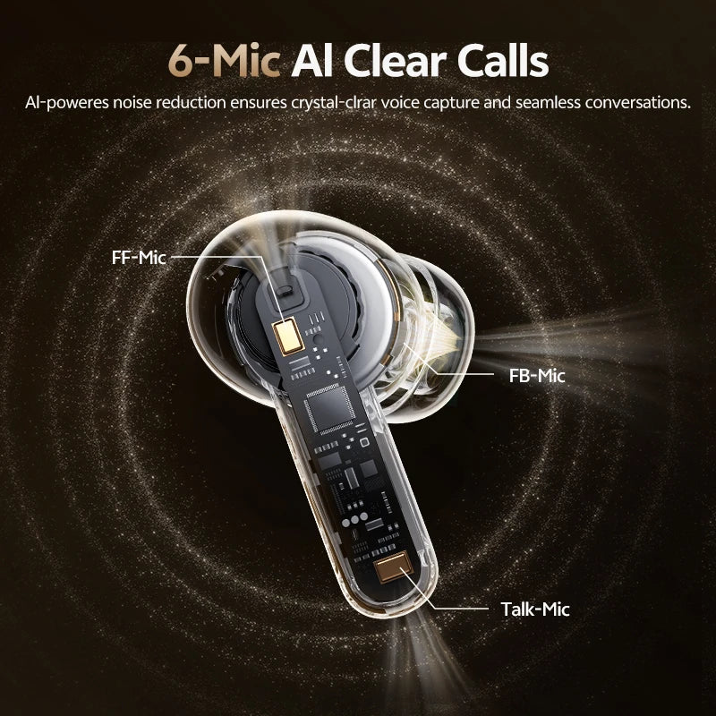 QCY MeloBuds N20 Wireless Bluetooth 6.0 Earphone 13mm Drivers -50dB Adaptive Hybrid Noise Cancelling Earbud 40Hrs HT20 Headphone