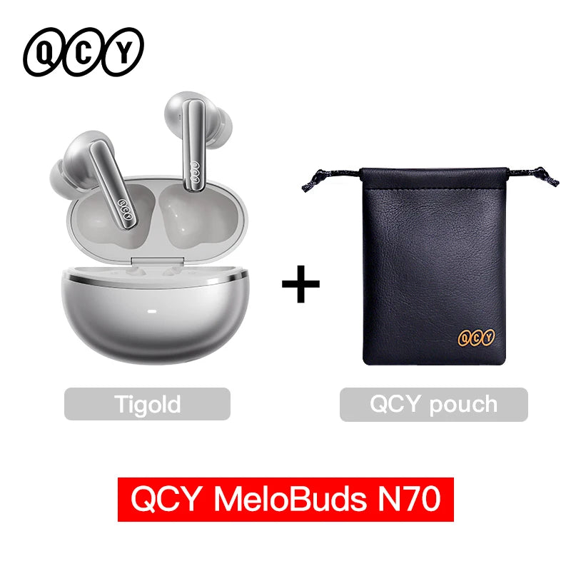 QCY HT18 MeloBuds N70 Wireless Earphones Bluetooth 6.0 Hi-Res with LDAC Audio Earbuds Hybrid ANC Dual Driver Headsets 50Hrs IPX5