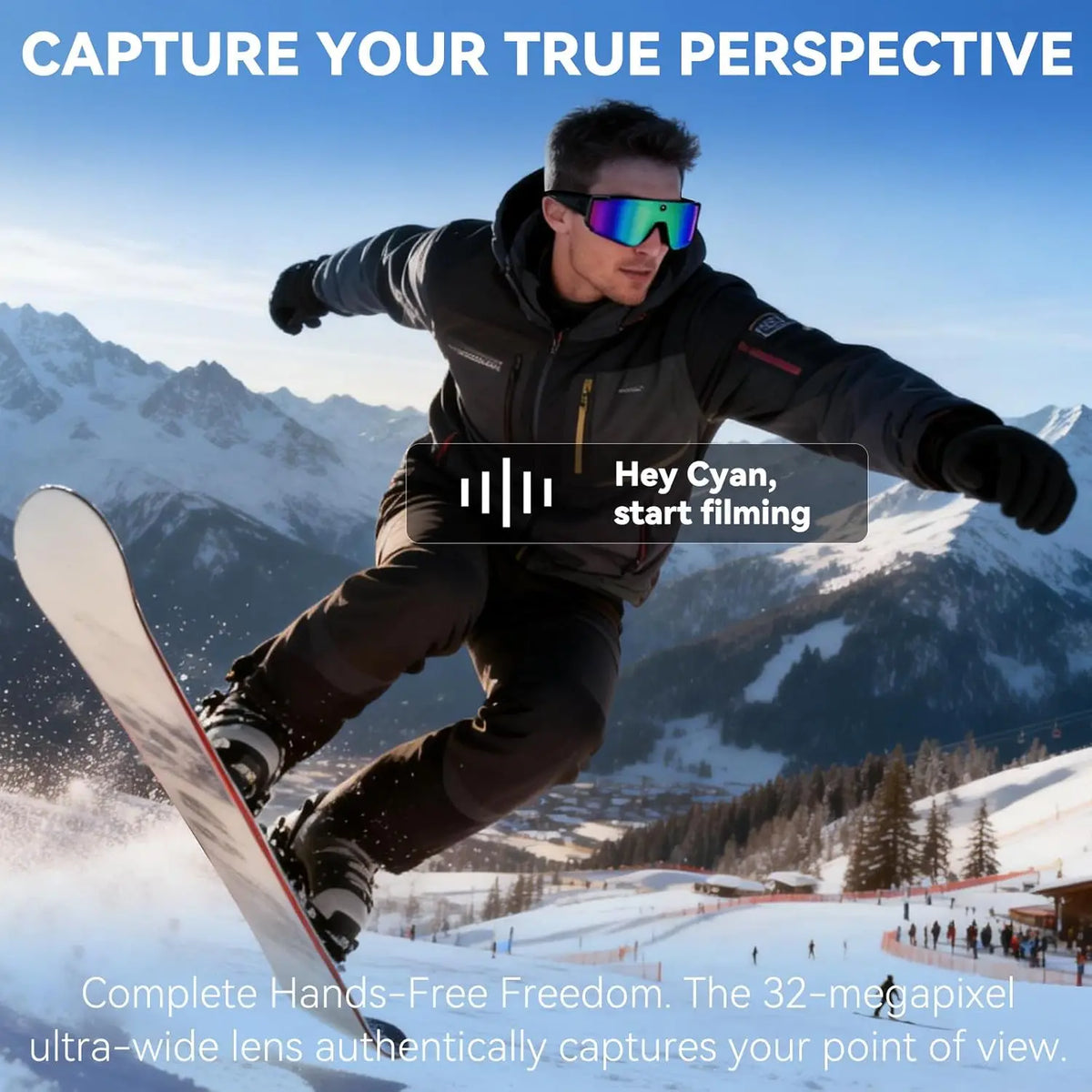 New AI Smart Shooting&Recording Glasses with 800W Camera HD Anti-Shake Bicycle Riding Shooting Artifact Windproof Goggles 2026