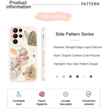 Abstract Plants Phone Case For Samsung Galaxy S25 S24 S23 S22 S21 S20 Ultra Plus FE S10 S9 S10E Note 20 Ultra 10 9 Plus Cover