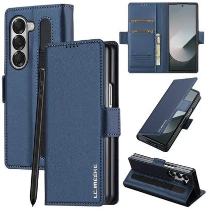 Magnetic Flip Leather Phone Case for Samsung Galaxy Z Fold 8 Ultra7 6 5 4 3 5G Fold6 Fold5 Fold8 Wallet Card Cover Etui Coque