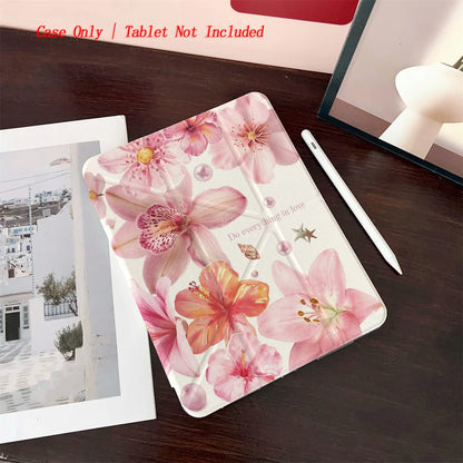 Y-Shape Foldable Stand Fresh Printed iPad Case, Auto Sleep/Wake, Fashion Minimalist Style, Fits Various Apple Models . 8 Styles