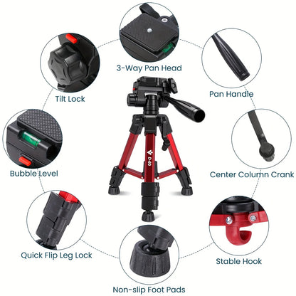 24.8 Inch Lightweight Tripod for Smartphone 360 Rotation Live Broadcast Vlogging and Micro Single Camera Photography