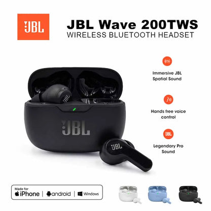 Original JBL Wave 200TWS Wireless Earbuds True Headset JBL W200 TWS Bluetooth 5.0 Earphones Sports Headphones With Mic
