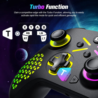Turpow RGB Gamepad For Xbox One Controller,Xbox Seris S/X Dual Vibra 6Axis Gyroscope Wireless Game Xbox Console
