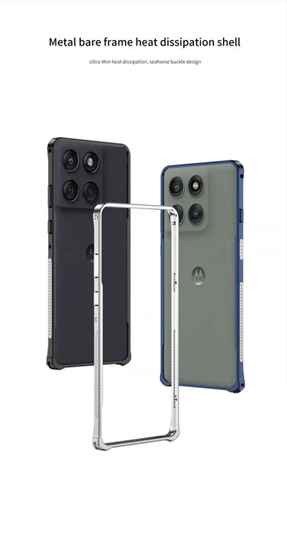 For MOTO Edge 60 Case on Metal Frame Heat Dissipation Motorola Edge 60 Pro Fusion Caque
