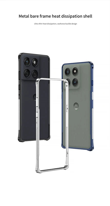 For MOTO Edge 60 Case on Metal Frame Heat Dissipation Motorola Edge 60 Pro Fusion Caque