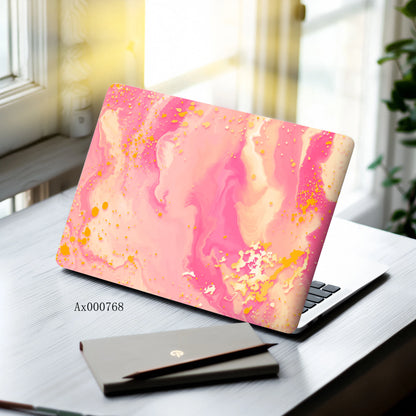 2pcs Luxury Rose Gold Marble Laptop Sticker Self-Adhesive Anti-Scratch Skin MacBook Notebook PC Keyboard Waterproof Skin Decor