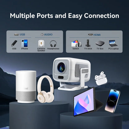 2026 Huaweishi X3 Plus Projector Android 4K Native Portable 1080P Auto Focus Video Home Cinema Outdoor HD LED HY320 Projetor