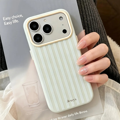 Luxury Korean Fashion Stripes Candy Color Soft Phone Case for iPhone 17 Pro 16 15 14 13 12 Pro Max 16E Shockproof Silicone Cover
