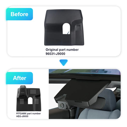 ARB 4K Car DVR for Hyundai Kona/Kona Electric 2018-2026 & Veloster/Veloster N 2019-2022, OEM Style Dash Camera WIFI APP LHD