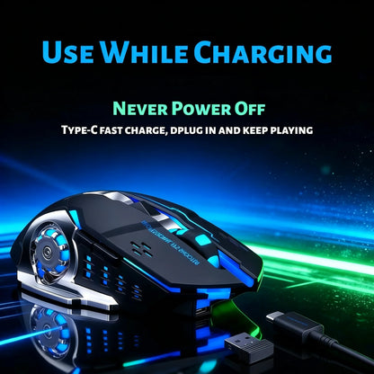RGB Wireless Gaming Mouse - T-WOLF Rechargeable BT5.0 + 2.4G Dual-Mode Mouse, Silent Full-Size Ergonomic Design For Extended Work, Productivity & Gaming, Tech Desk Setup Accessories, Back To School Gift