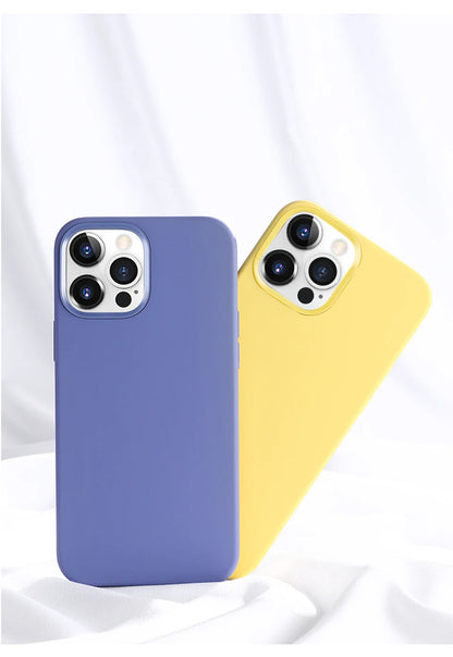 2024 NEW Liquid Silicone Case For iPhone 14 12 11 13 15 Pro Max Mini Luxury Shockproof Cover X XR XS 6 7 8 14 Plus SE Accessory