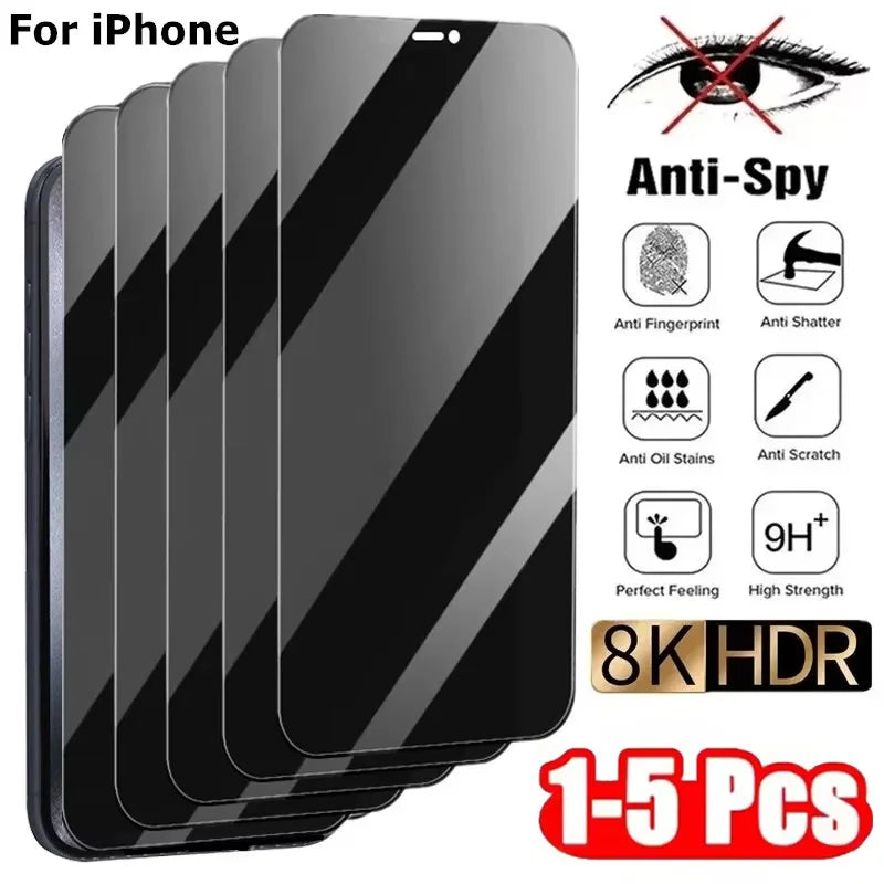 Privacy Screen Protector For iPhone 17 16 18 Pro Max 16e 11 15 13 12 Mini 14 Pro Max Air 7 8 Plus SE XR Anti-spy Tempered Glass