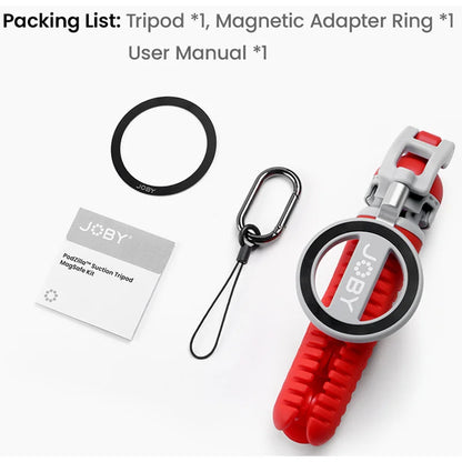 JOBY PZ01 PodZillaᵀᴹ Magnetic Octopus Suction Tripod with 360° Adjustable Flexible Tripod for Iphone 17 16 15 Android Car Vlog