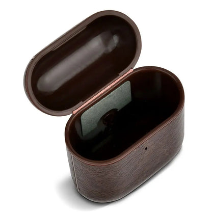 PU Leather Earphone Case for AirPods 1/2 Gen Earbuds Cover Wireless Headphone Protective Shell with Carabiner