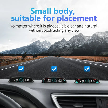 B3 Head Up Display OBD2 GPS Digtial HUD Car Gauge Speedometer Tachometer Water Temp Fuel Consumption Voltage Car Electronic