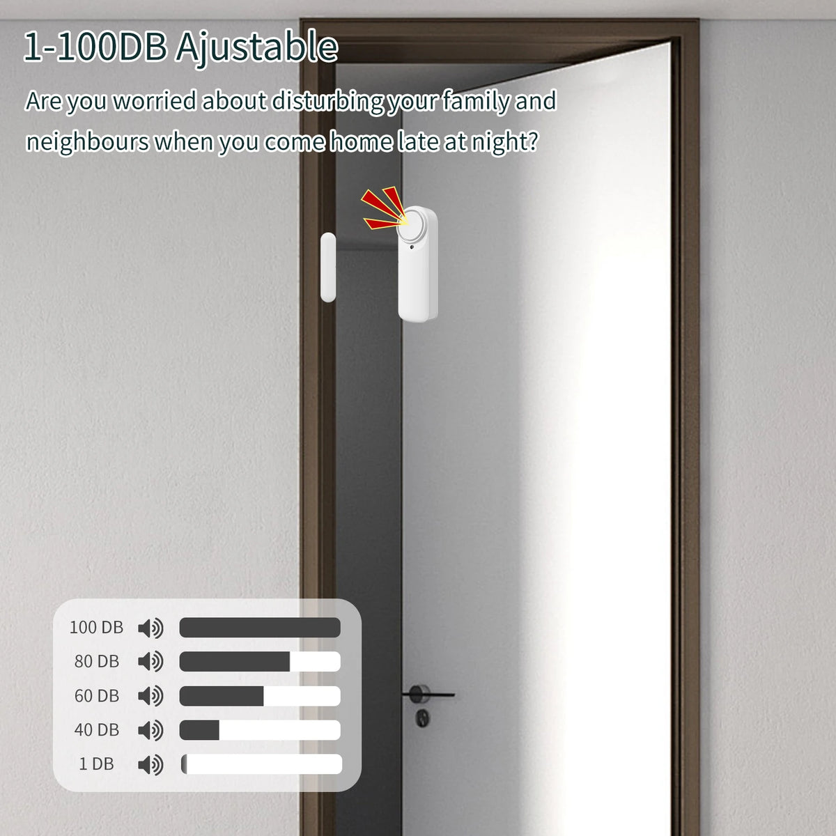 Tuya WiFi Bluetooth Door Window Sensor Alarm, Smart Home Security Contact Sensor Works with Alexa Google Assistant