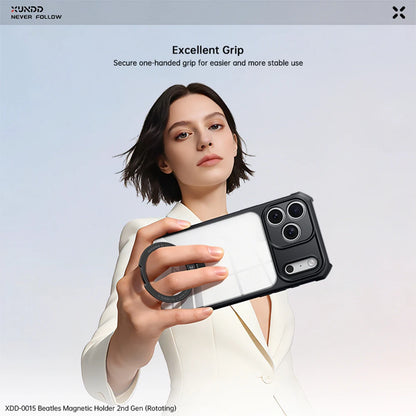 XUNDD Case For iPhone 18 Pro Max 18 Pro MagSafe Magnetic Stand Shockproof Clear Airbag PC TPU Cover Camera Lens Protection Shell