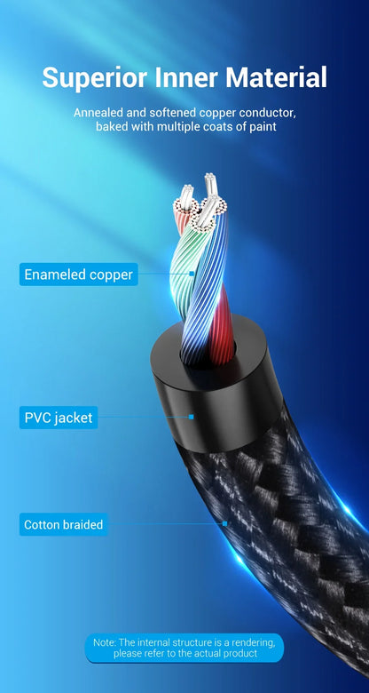Vention RCA Cable 3.5mm to 2RCA Splitter Jack Audio Cable for Smartphone Amplifier Home Theater 3.5 AUX RCA TV Box Adaptador