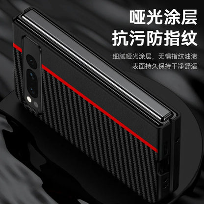 Kevlar Print Carbon Fiber Case For Google Pixel Fold Fashion Anti-drop Cover Anti-knock Cases For Google PixelFold