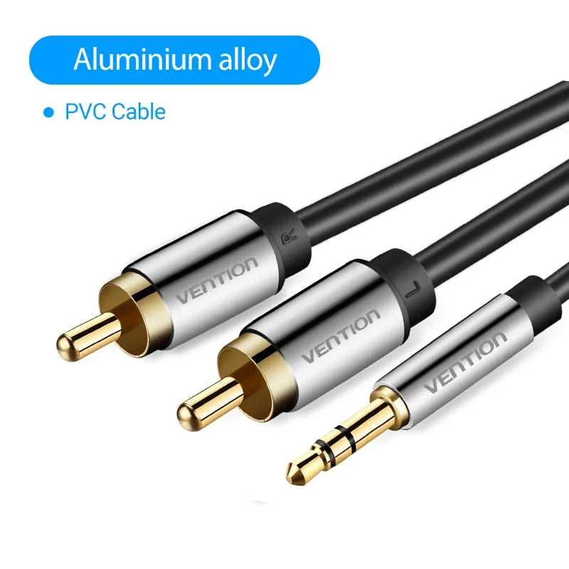 Vention RCA Cable 3.5mm to 2RCA Splitter Jack Audio Cable for Smartphone Amplifier Home Theater 3.5 AUX RCA TV Box Adaptador