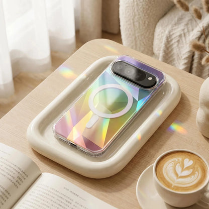 Clear Rainbow Magnetic Phone Case For Google Pixel 11 10 9 Pro XL A For Magsafe Wireless Charge Shockproof Bumper Tough Cover