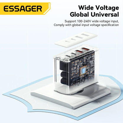Essager 100W USB Type C Charger 65W PD Quick Charge4.0 3.0 Type-C Fast Charging For iPhone 14 13 12 Xiaomi Macbook 13 Pro Laptop