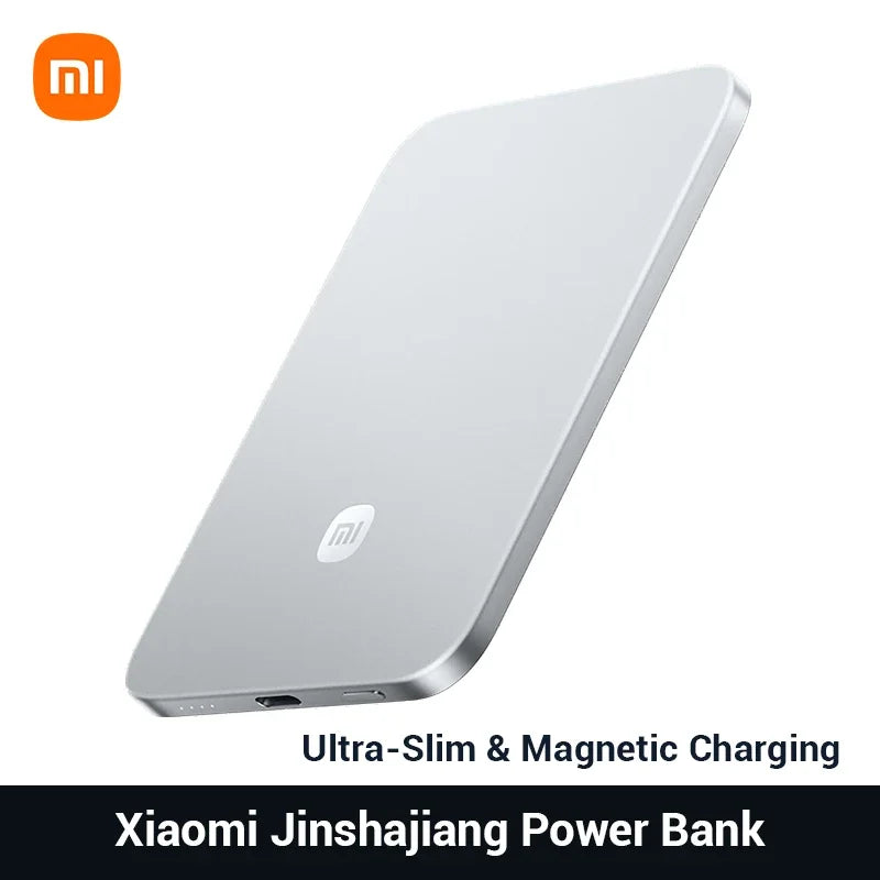 Xiaomi Jinshajiang Power Bank 5000mAh Magnetic Ultra Slim 15W Wireless Fast Charging Portable External Battery for iPhone 15-17