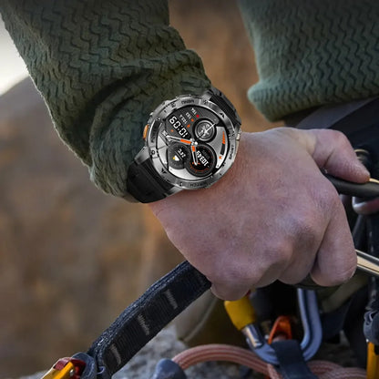Ultra Large 1400mAh Battery Sport Smartwatch 1.7” Heart Rate Tactical Strong Flashlight 5ATM Waterproof Call Smart Watch For Men
