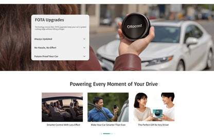 OTTOCAST P3 Pro Ai Box Wireless Carplay Android Auto Aadapter Ai Voice QCM 6225 Video Box for Benz Audi Kia Hyundai VW Toyota