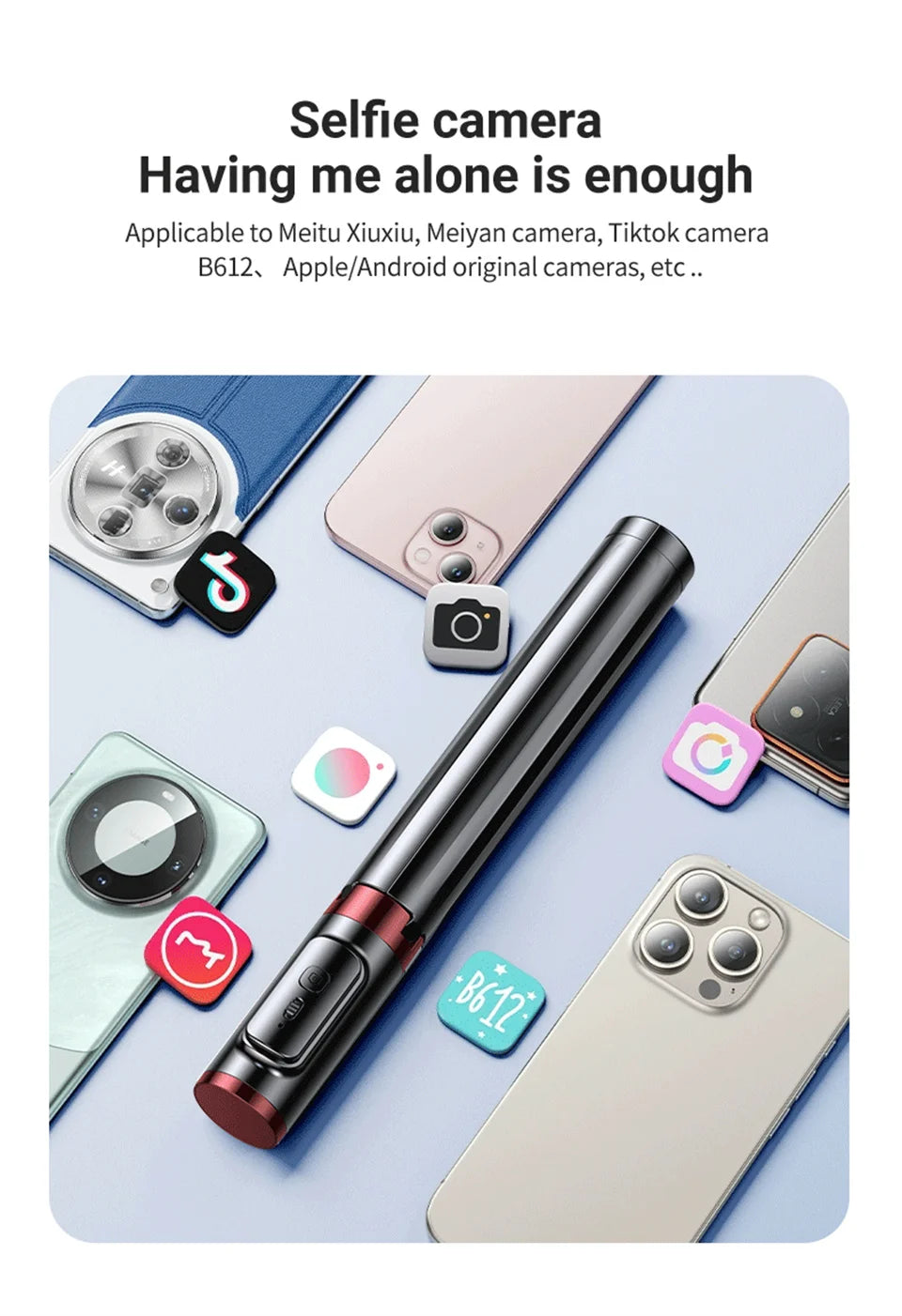 Selfie Stick 1.1 M Ultra Long Stretch Portable Phone Holder Integrated Design Bluetooth Remote With Fill Light Tripod Stand For