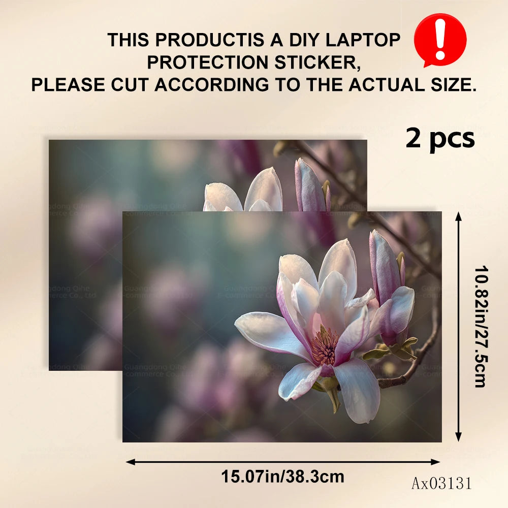 Pink Flower Laptop Stickers Self Adhesive Waterproof Anti Scratch Notebook Cover for Device Notebook MacBook Protective Skins
