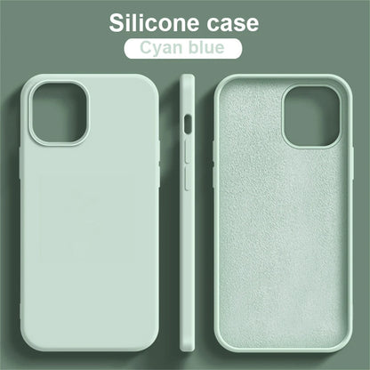 Original Liquid Silicone Cases For iPhone 15 14 11 13 12 Pro Max Mini XR X XS 8 7 Plus SE2020 Luxury Soft Case Phone Accessories