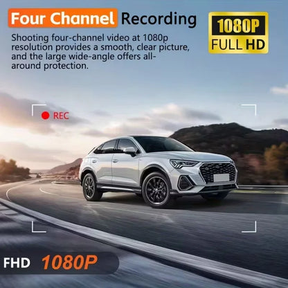 3/4CH Dash Cam, 1080P Multi Lens, 2" IPS Screen, IR Night Vision, 24H Parking Motion Detection
