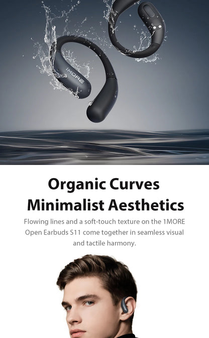 1MORE S11 Open-Ear Wireless Earphones Ultra-Thin Design Ear-Hook Earbuds Bluetooth V6.0 IPX5 28H Playtime